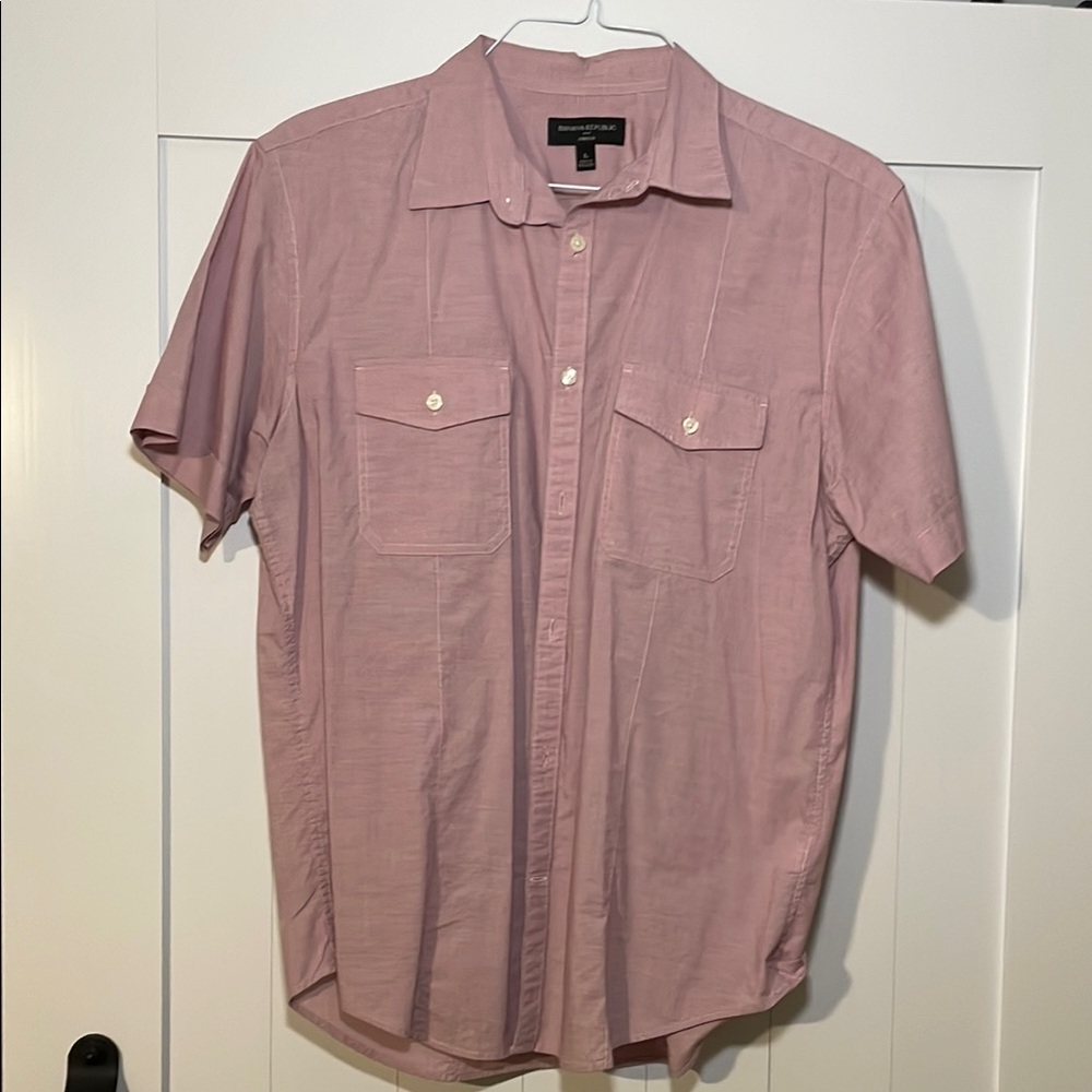 Banana Republic Pink Casual Button Down Shirt Relaxed Fit